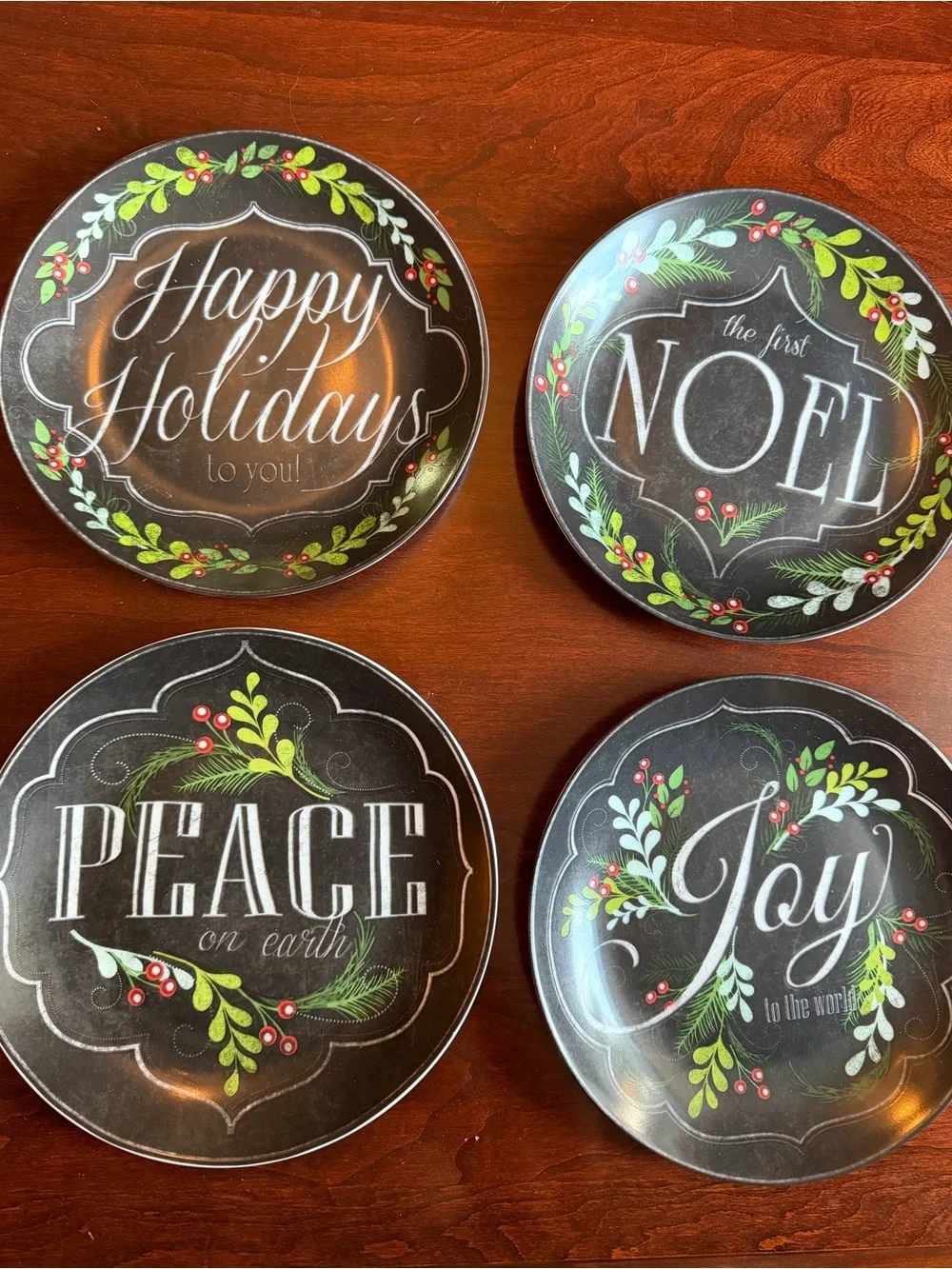 Pier 1 Black Holiday Decorative Plates